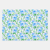 Muster mit blauen Blume Geschenkpapier Set (Vorderseite 3)