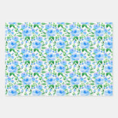 Muster mit blauen Blume Geschenkpapier Set (Vorderseite 2)