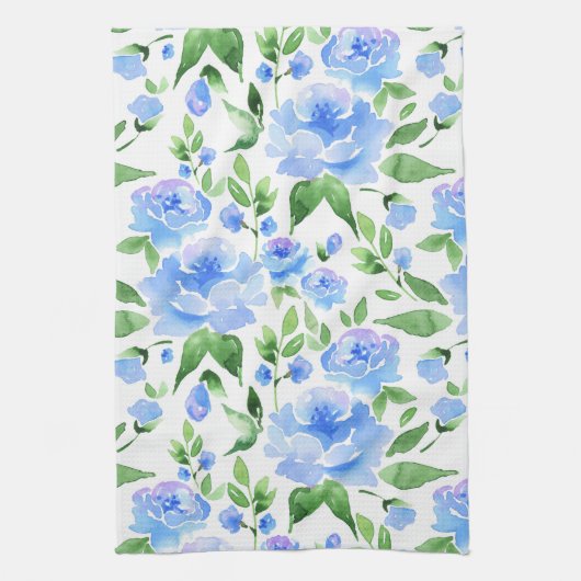Muster mit blauen Blume Geschirrtuch (Vertikal)