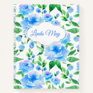Muster mit blauen Blume Notizblock