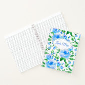 Muster mit blauen Blume Notizblock (Innenseite)