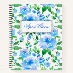 Muster mit blauen Blume Notizblock