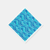 Muster mit blauen Wellen mit weißem Stammesmuster Serviette (Ecke)