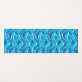 Muster mit blauen Wellen mit weißem Stammesmuster Yogamatte (Vorderseite (Horizontal))