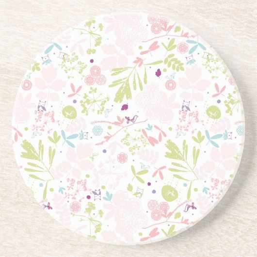 Muster mit Blumenmuster Sandstein Untersetzer (Vorne)