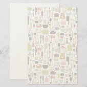 Muster mit bunten kochenden Ikonen Briefpapier (Vorne/Hinten)