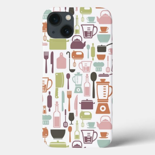 Muster mit bunten kochenden Ikonen Case-Mate iPhone Hülle (Rückseite)