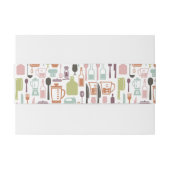 Muster mit bunten kochenden Ikonen Einladungsbanderole (Rückseitenbeispiel)