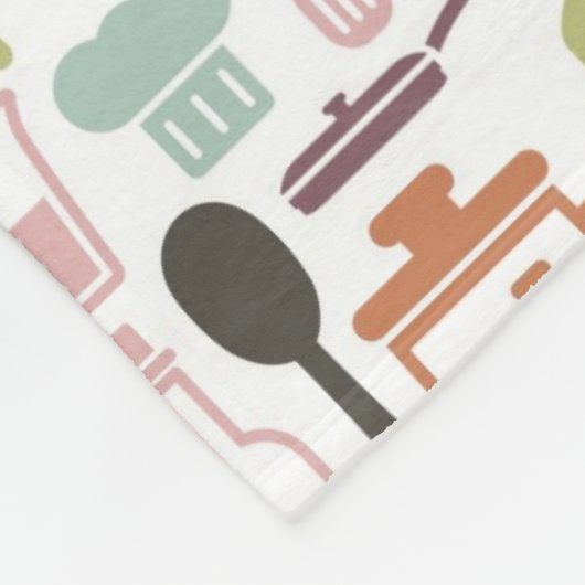 Muster mit bunten kochenden Ikonen Fleecedecke (Ecke)