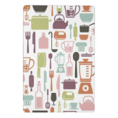 Muster mit bunten kochenden Ikonen Mini Klemmbrett (Rückseite)