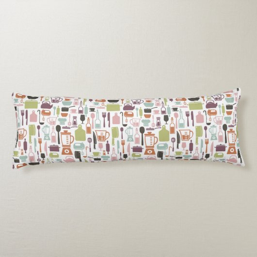 Muster mit bunten kochenden Ikonen Seitenschläferkissen (Rückseite)