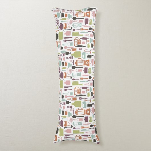 Muster mit bunten kochenden Ikonen Seitenschläferkissen (Vorderseite Vertikal)