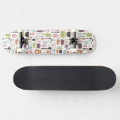 Muster mit bunten kochenden Ikonen Skateboard (Horizontal)
