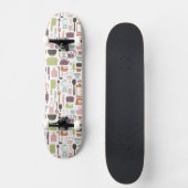 Muster mit bunten kochenden Ikonen Skateboard (Vorderseite)
