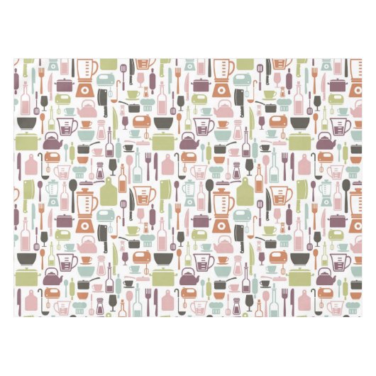 Muster mit bunten kochenden Ikonen Tischdecke (Vorderseite (Horizontal))