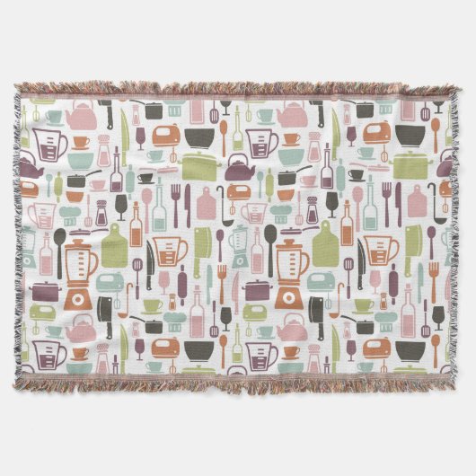 Muster mit bunten Kochsymbolen Decke (Vorderseite)