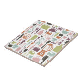 Muster mit bunten Kochsymbolen Fliese (Seite)