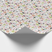 Muster mit bunten Kochsymbolen Geschenkpapier (Ecke)