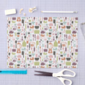 Muster mit bunten Kochsymbolen Seidenpapier (Handwerk)