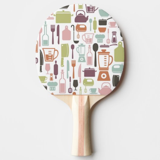 Muster mit bunten Kochsymbolen Tischtennis Schläger (Vorderseite)