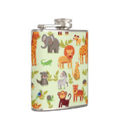 Muster mit Cartoon-Tieren Flachmann (Rechts)