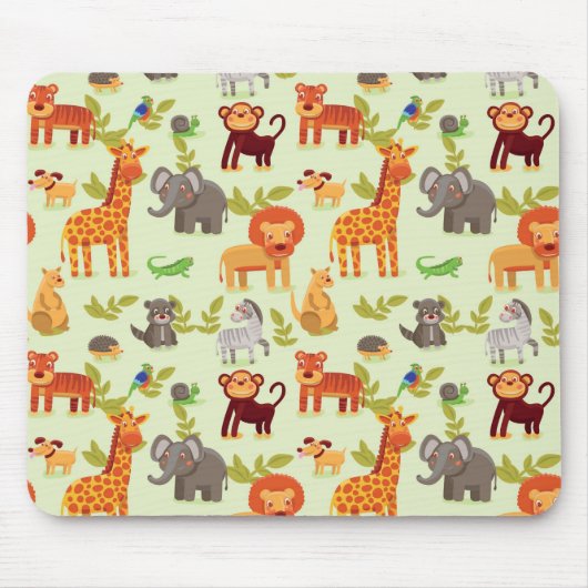 Muster mit Cartoon-Tieren Mousepad (Vorne)