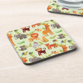 Muster mit Cartoon-Tieren Untersetzer (Linke Seite)