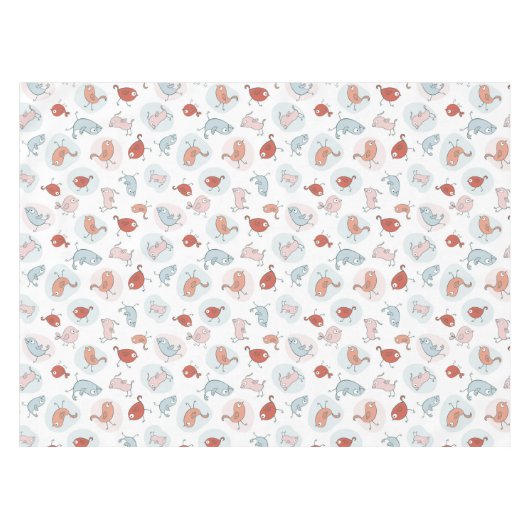 Muster mit Cartoon-Vögeln Tischdecke (Vorderseite (Horizontal))