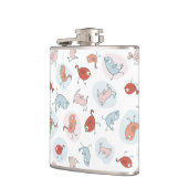 Muster mit Cartoonvögeln Flachmann (Links)