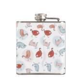 Muster mit Cartoonvögeln Flachmann (Rückseite)