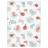 Muster mit Cartoonvögeln Klemmbrett (Rückseite)