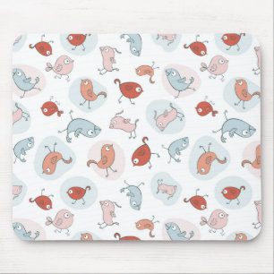 Muster mit Cartoonvögeln Mousepad