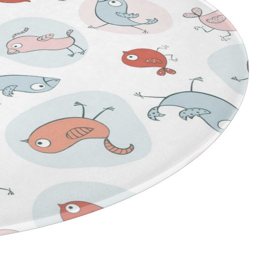 Muster mit Cartoonvögeln Schneidebrett (Ecke)