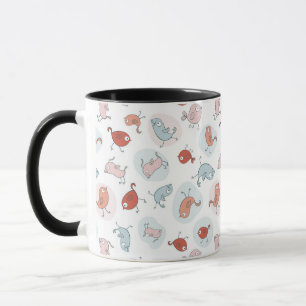 Muster mit Cartoonvögeln Tasse
