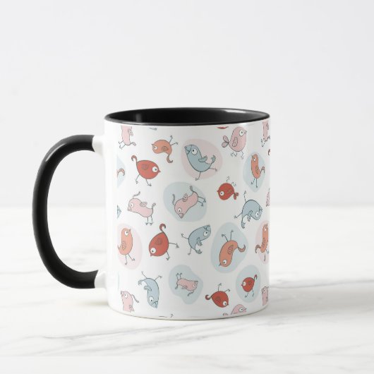 Muster mit Cartoonvögeln Tasse (Links)