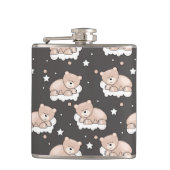 Muster mit dem kleinen Bärnschlafen Flachmann (Vorderseite)