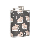 Muster mit dem kleinen Bärnschlafen Flachmann (Rechts)