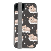 Muster mit dem kleinen Bärnschlafen Incipio iPhone Geldbeutel-Hülle (Folio Rückseite)