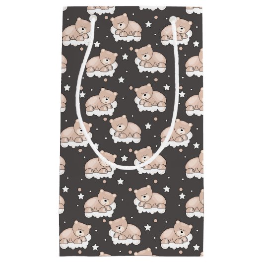 Muster mit dem kleinen Bärnschlafen Kleine Geschenktüte (Vorderseite)