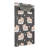 Muster mit dem kleinen Bärnschlafen Mini Klemmbrett (Schrägansicht)