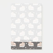 Muster mit dem kleinen Bärnschlafen Post-it Klebezettel (Vorderseite)