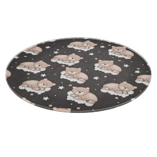 Muster mit dem kleinen Bärnschlafen Schneidebrett