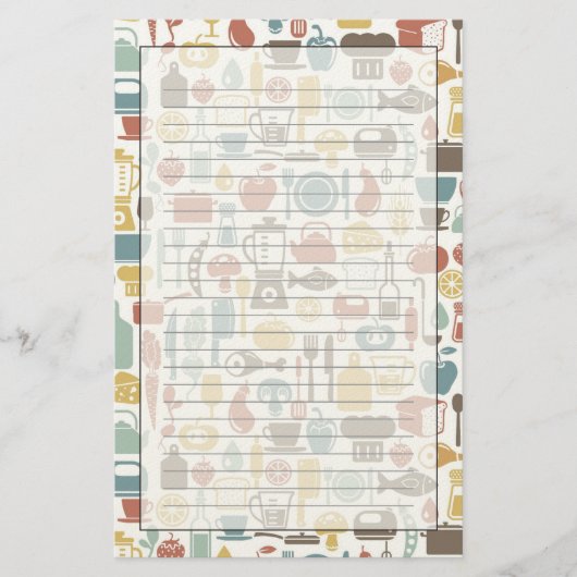 Muster mit dem Kochen der Ikonen Briefpapier (Vorderseite)