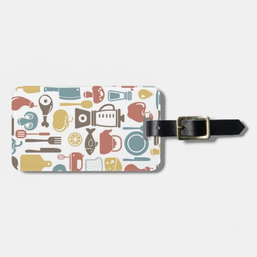 Muster mit dem Kochen der Ikonen Gepäckanhänger (Vorderseite horizontal)