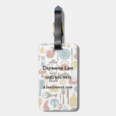 Muster mit dem Kochen der Ikonen Gepäckanhänger (Rückseite vertikal)