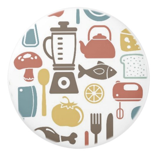 Muster mit dem Kochen der Ikonen Keramikknauf (Vorderseite)