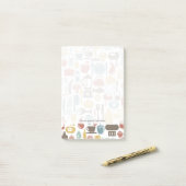 Muster mit dem Kochen der Ikonen Post-it Klebezettel (Auf Schreibtisch)