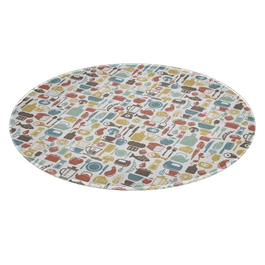 Muster mit dem Kochen der Ikonen Schneidebrett (Ecke)