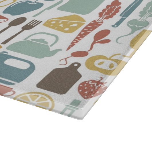 Muster mit dem Kochen der Ikonen Schneidebrett (Ecke)