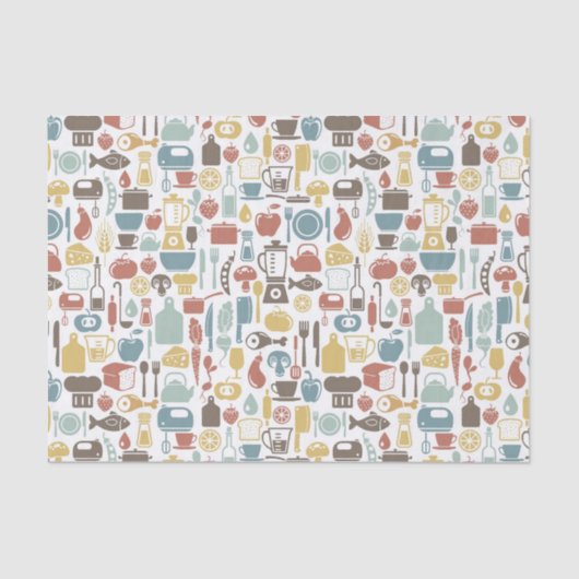 Muster mit dem Kochen der Ikonen Seidenpapier (Vorderseite)